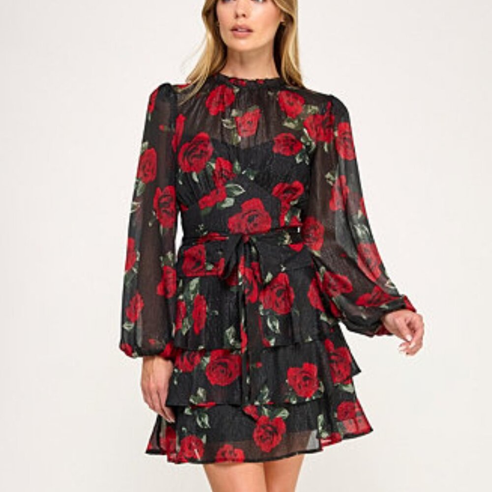 Trixxi Juniors' Long Sleeve Mock Neck Dress